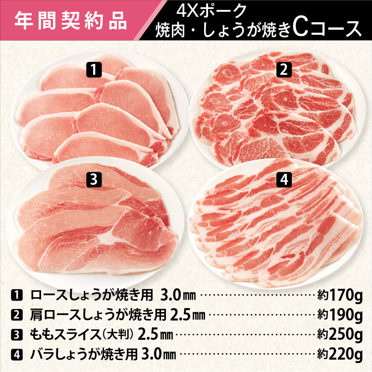 2026年　ポーク焼肉・しょうが焼きCコース