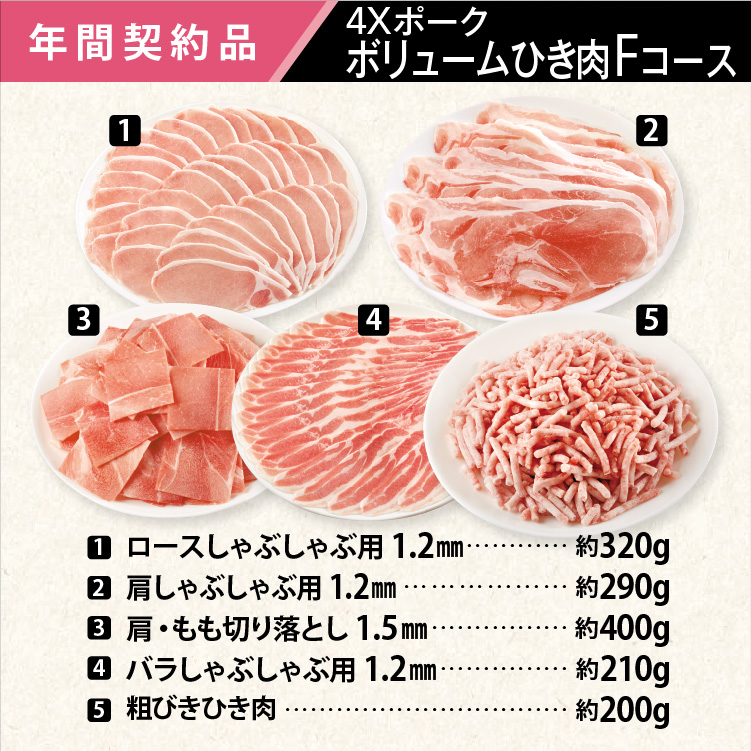 2026年　ポークボリュームひき肉Fコース