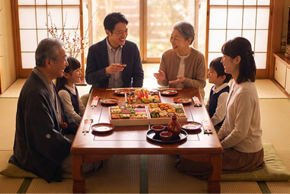 写真：家族や友人と共に楽しむ