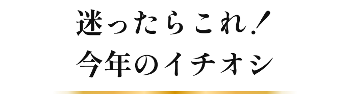 迷ったらこれ！今年のイチオシ