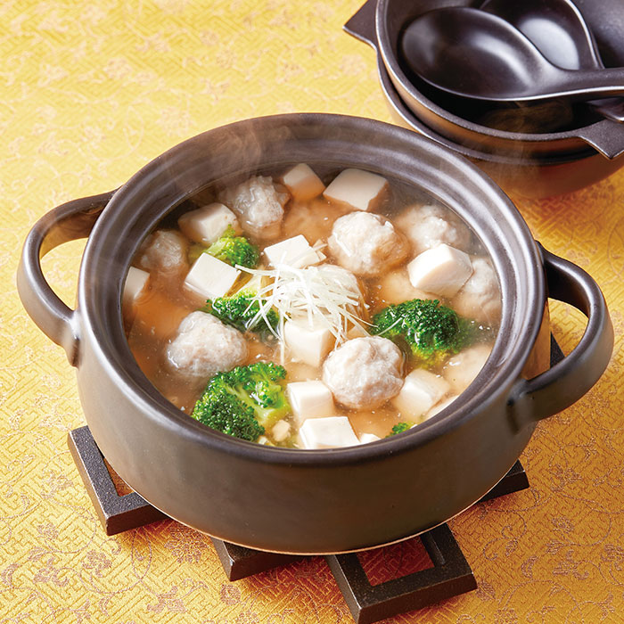 すり身団子の中華風スープ